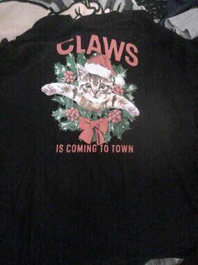 3XL Christmas Wreath Cat T-Shirt-Good Condition-Has Tag